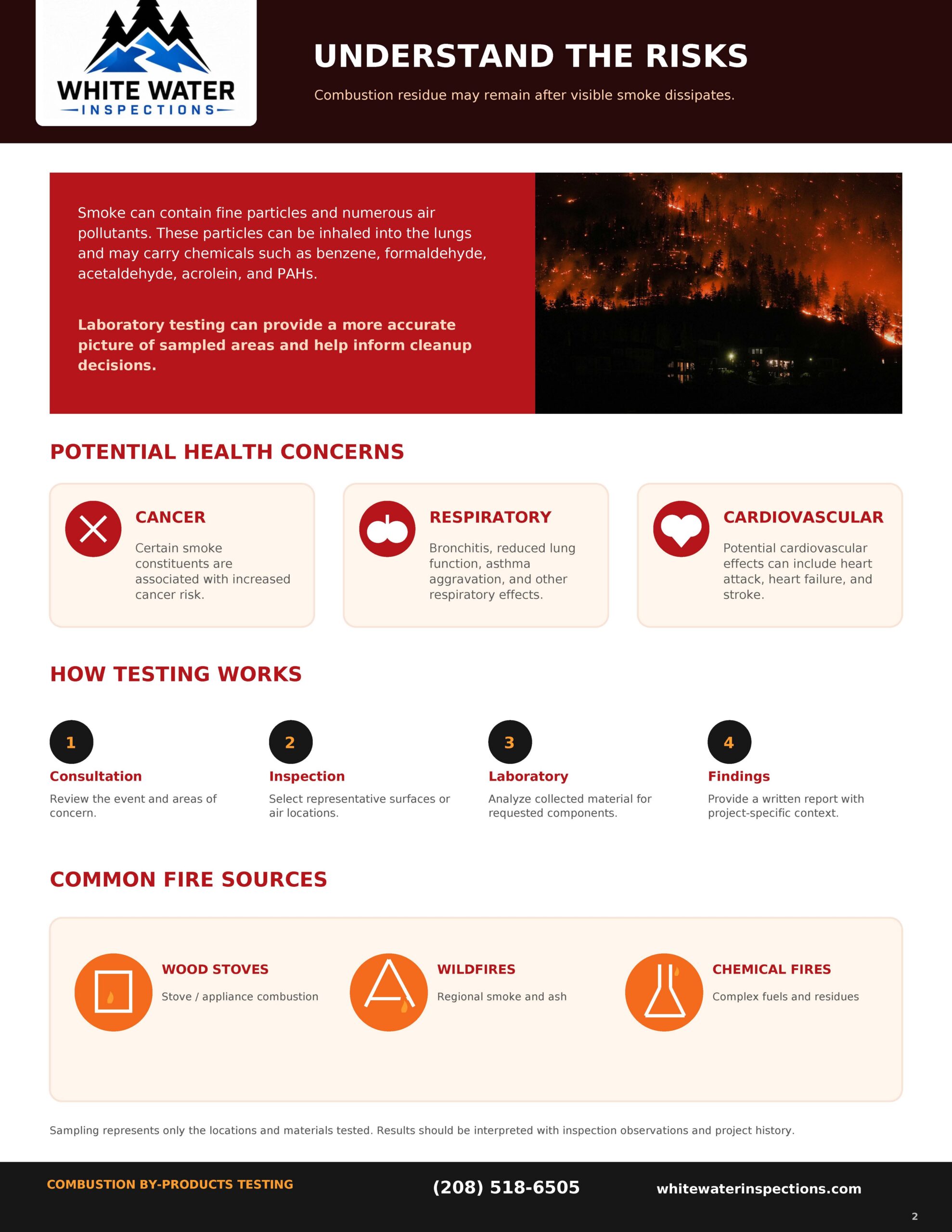Wildfire risk and testing process brochure for combustion by-products testing